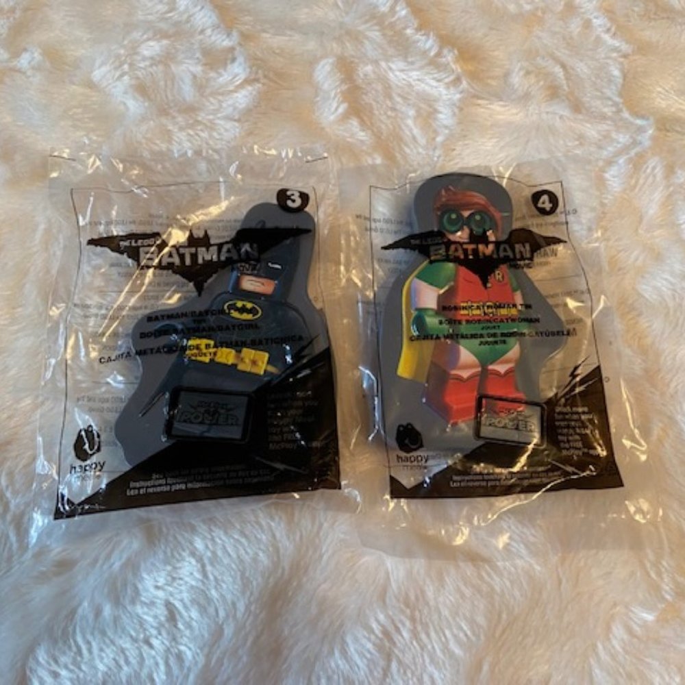 2/$40 McDonalds Lego Batman Batgirl Robin Catwoman Collectible Tins NIP